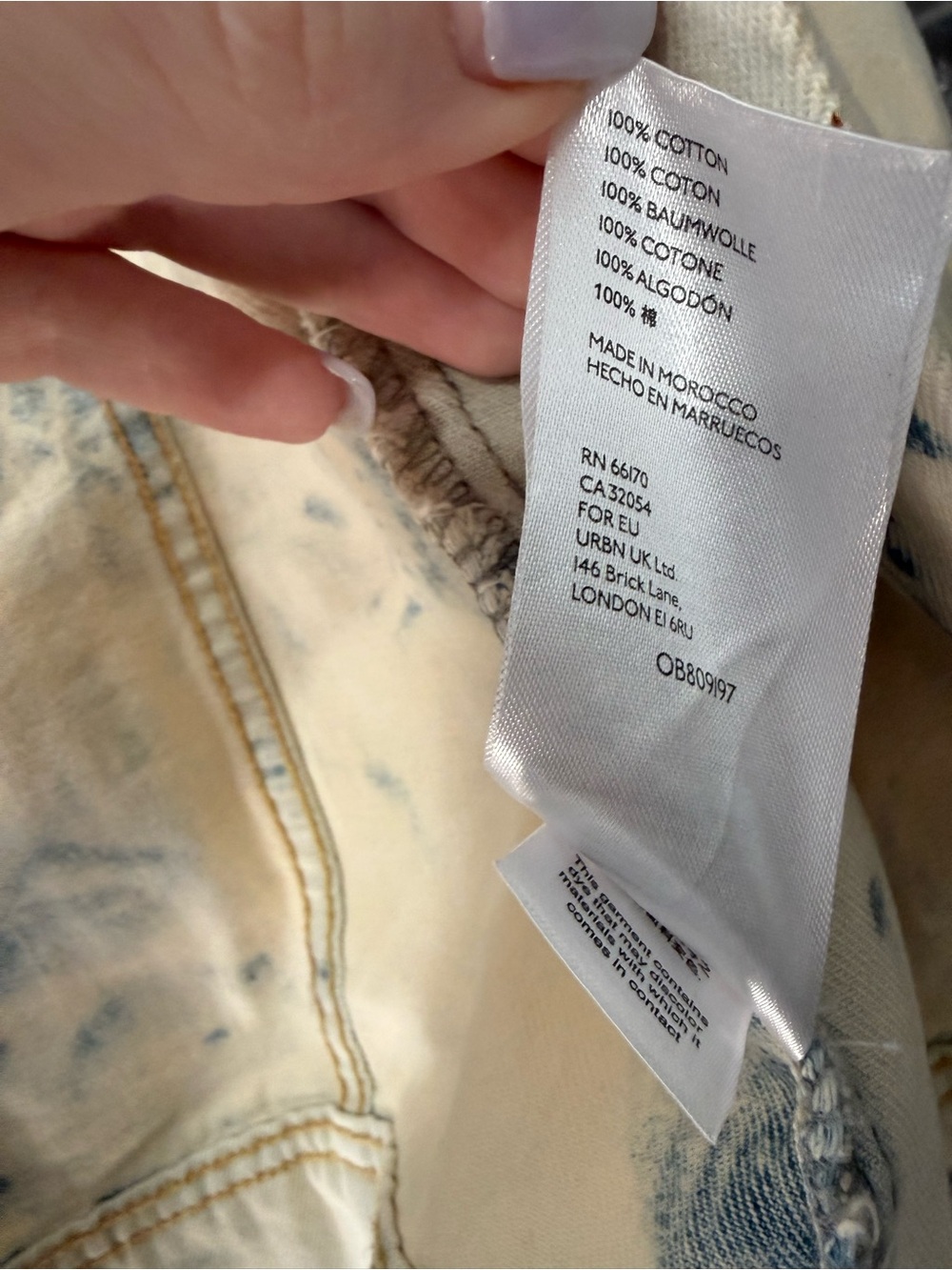 Free People We The Free Rumors Denim Jacket Tie Dye size Small - Picture 5 of 7